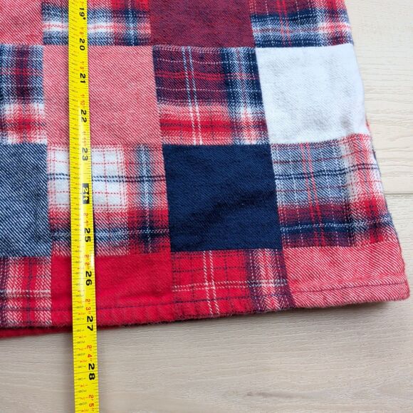 Vermont Flannel Co Shacket Womens XL Red White Blue Patchwork Heavyweight USA - Picture 7 of 10